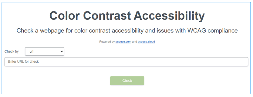 Text “Color Contrast Accessibility – Online App”